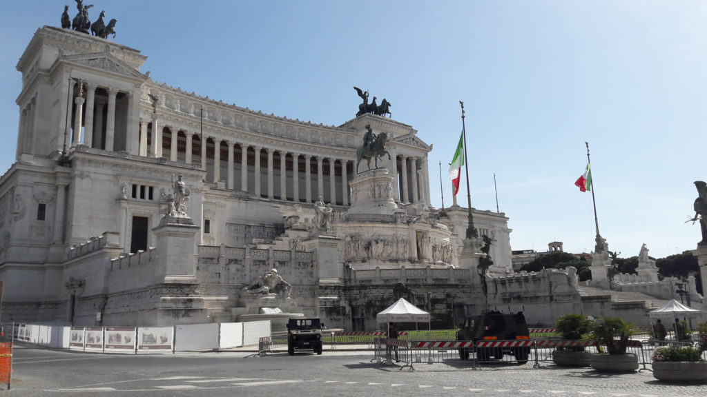 Monument of Vittorio Emanuele II, Piazza Venezia during Covid-19